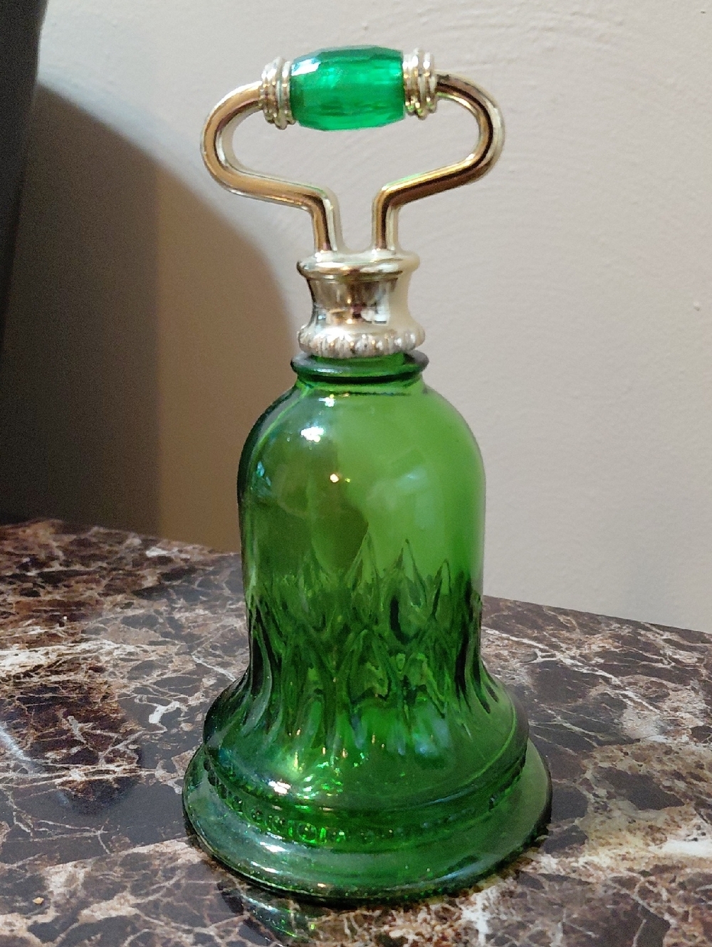 Vintage 1978 Avon Sweet Honesty Emerald Green Glass Cologne Decanter